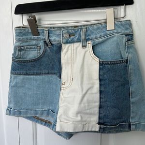 Pacsun Patchwork denim shorts.